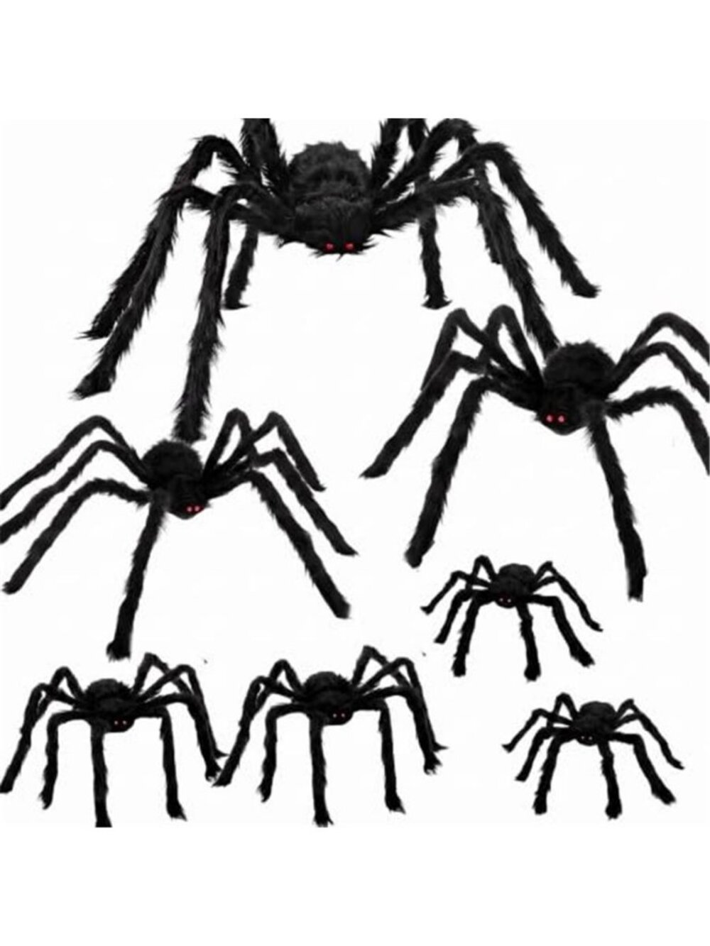 7 Pcs Giant Halloween Spiders Decorations,Scary Decor for Indoor Outdoor